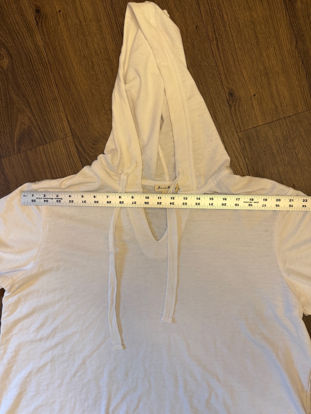 Jane & Delancey White Hooded Tunic Top High Low Hem Long Sleeve 1X Plus Size - Picture 11 of 12